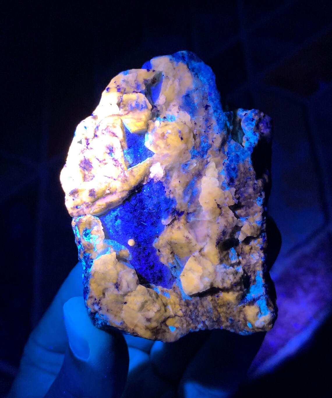 Fluorescent Blue Afghanite with Pyrite on Matrix from Afghanistan - 219 grams