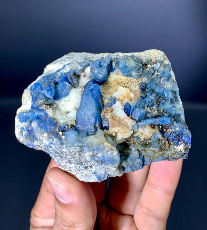 Fluorescent Blue Afghanite with Pyrite on Matrix from Afghanistan - 219 grams