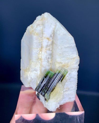 Tourmalines on Feldspar from Pakistan - 129 gram