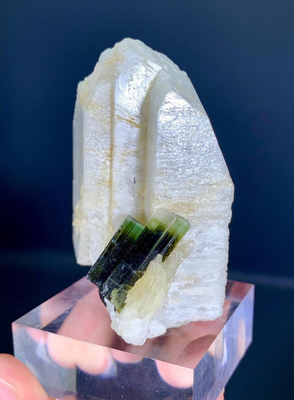 Tourmalines on Feldspar from Pakistan - 129 gram