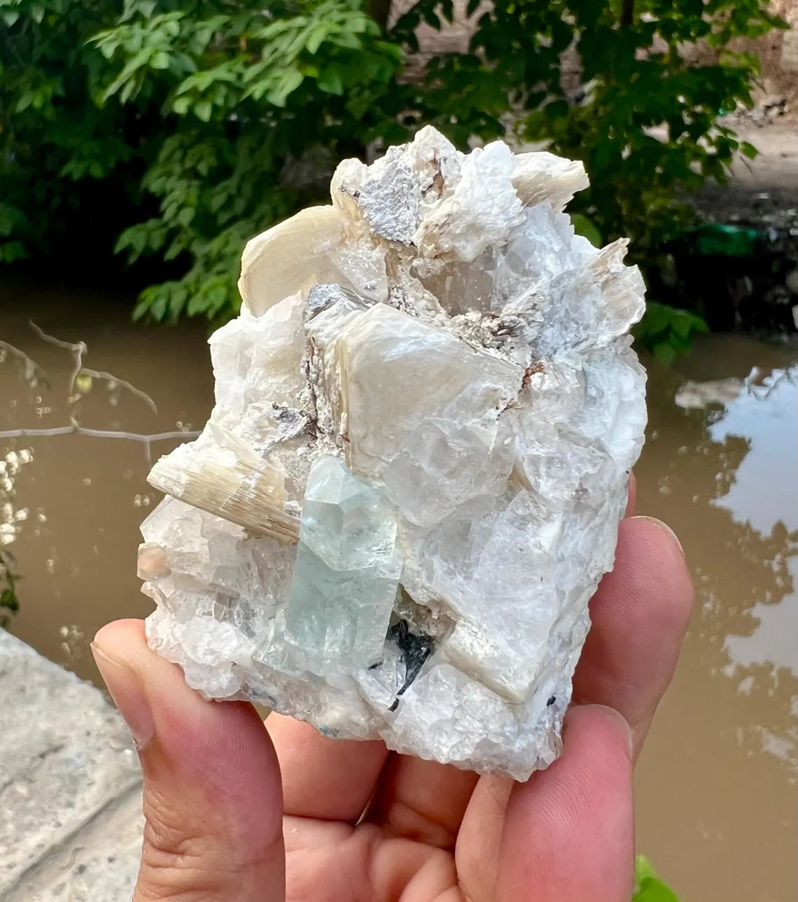 Aquamarine with Mica and Quartz Specimen from Pakistan - 298 gram
