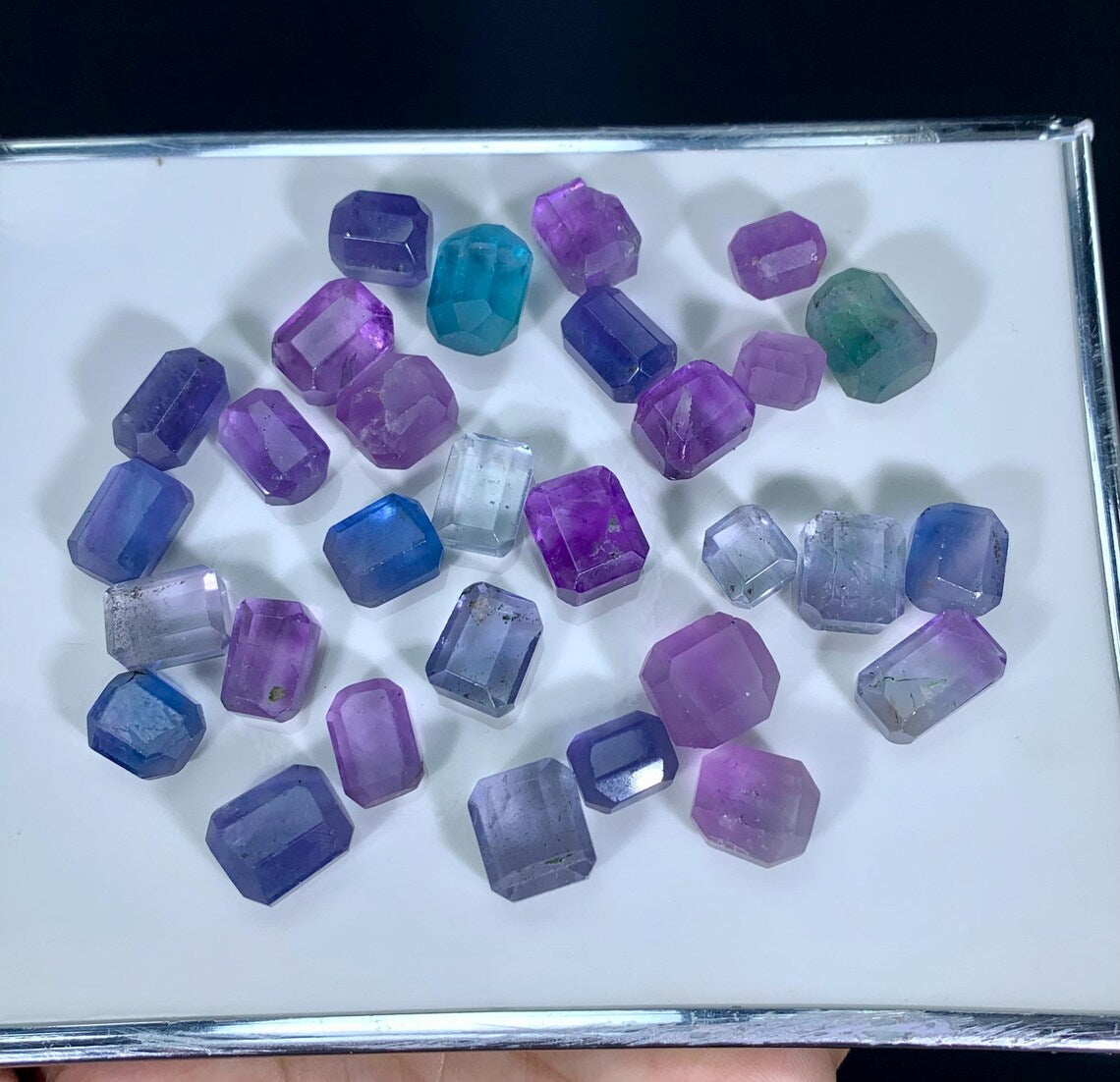AAA Mix Color Fluorite Faceted Beads, Fluorite Tumble Beads for Jewelry Making - 13*11*09 mm, 09*08 mm