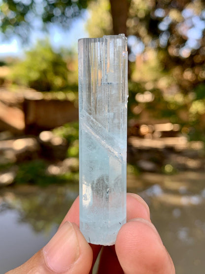 Aquamarine with Schorl inclusions from Shigar valley Pakistan - 18 gram