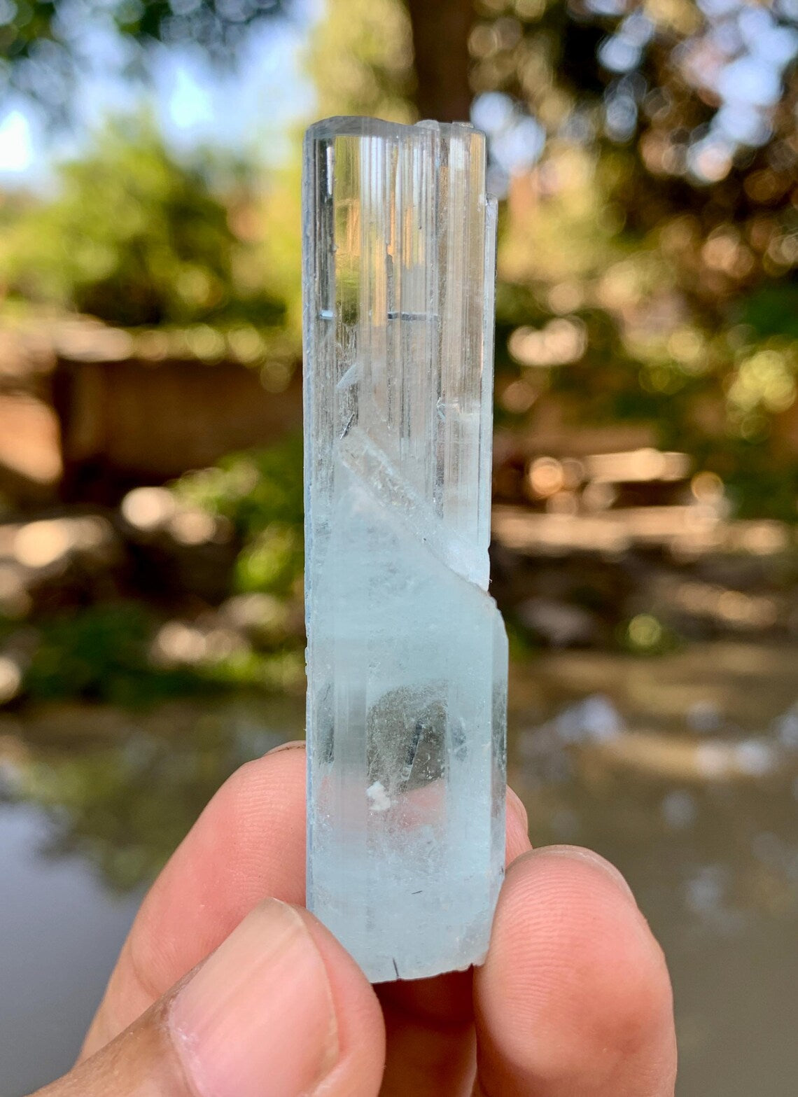 Aquamarine with Schorl inclusions from Shigar valley Pakistan - 18 gram