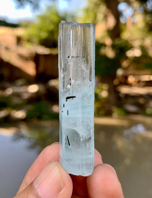 Aquamarine with Schorl inclusions from Shigar valley Pakistan - 18 gram
