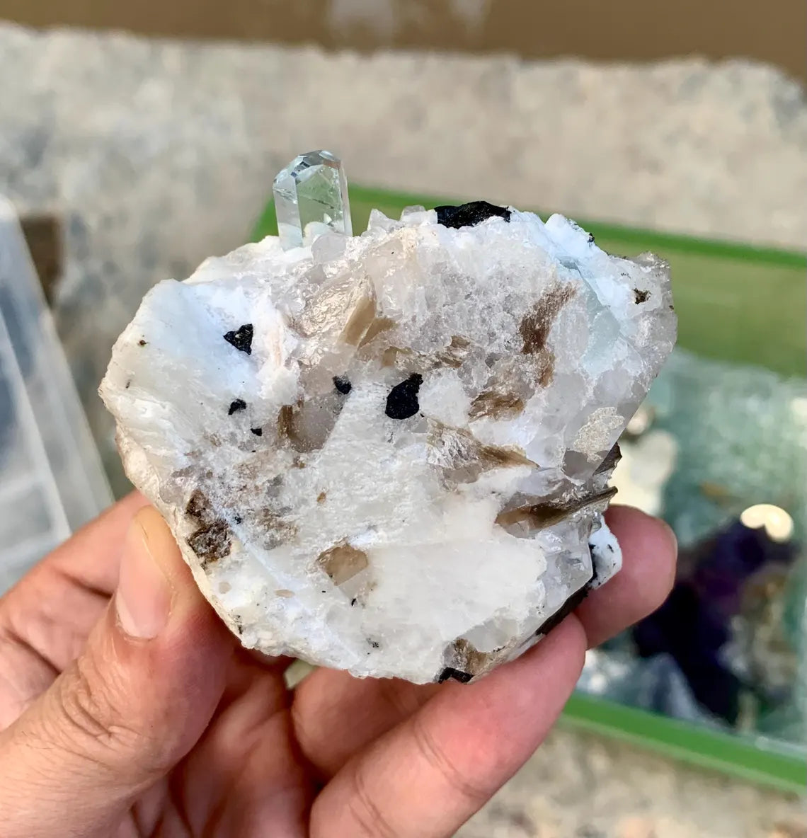 Aquamarine on on Quartz with Mica from Pakistan - 256 gram