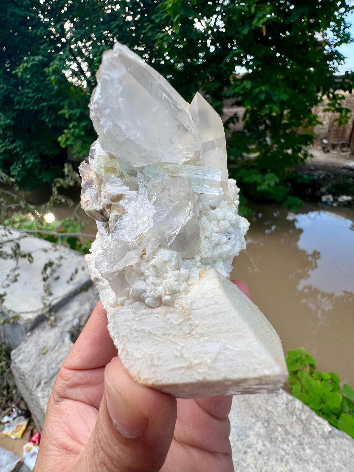 Aquamarine Combine Quartz and Feldspar from Shigar valley Pakistan - 293 gram