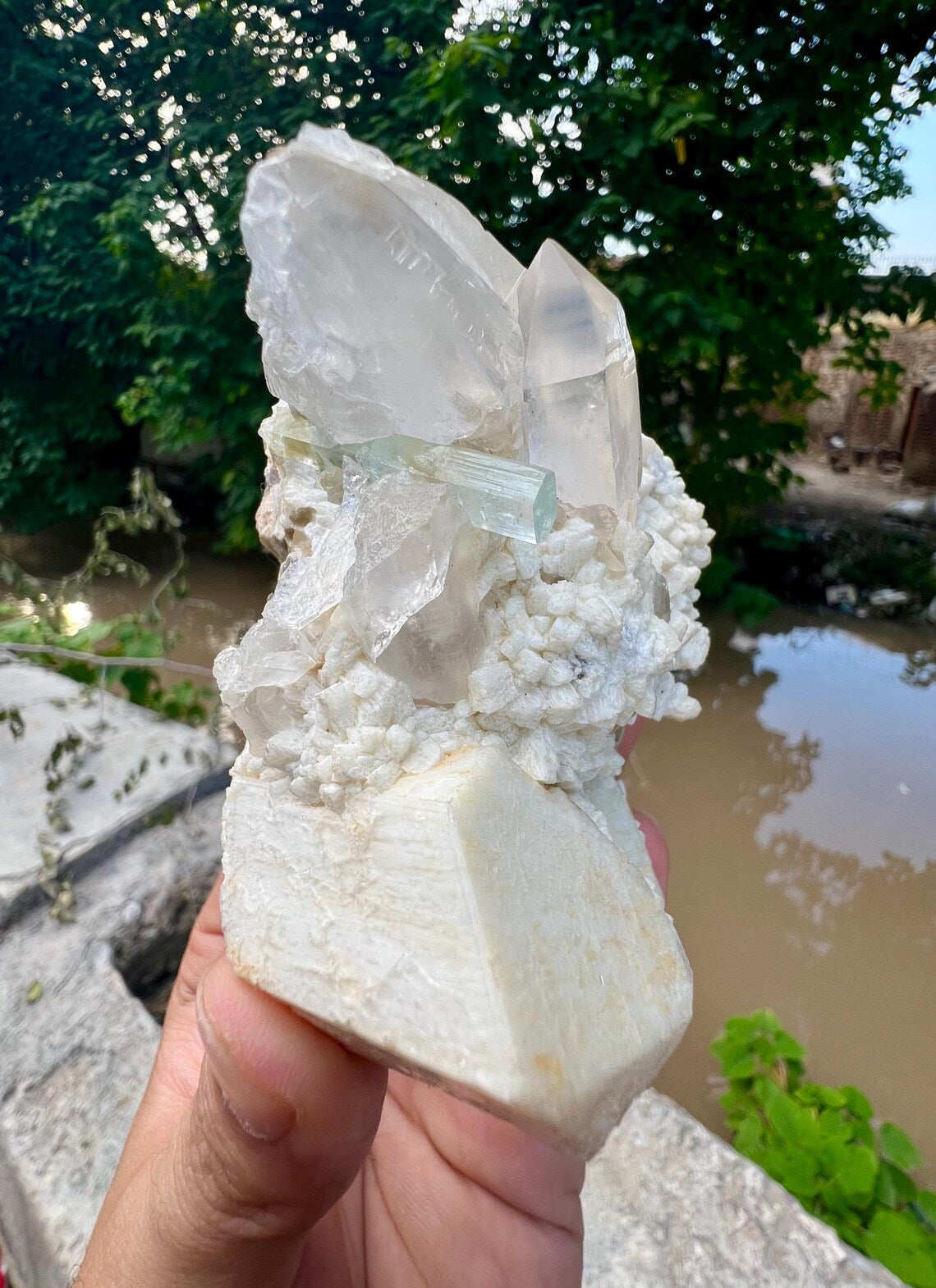 Aquamarine Combine Quartz and Feldspar from Shigar valley Pakistan - 293 gram