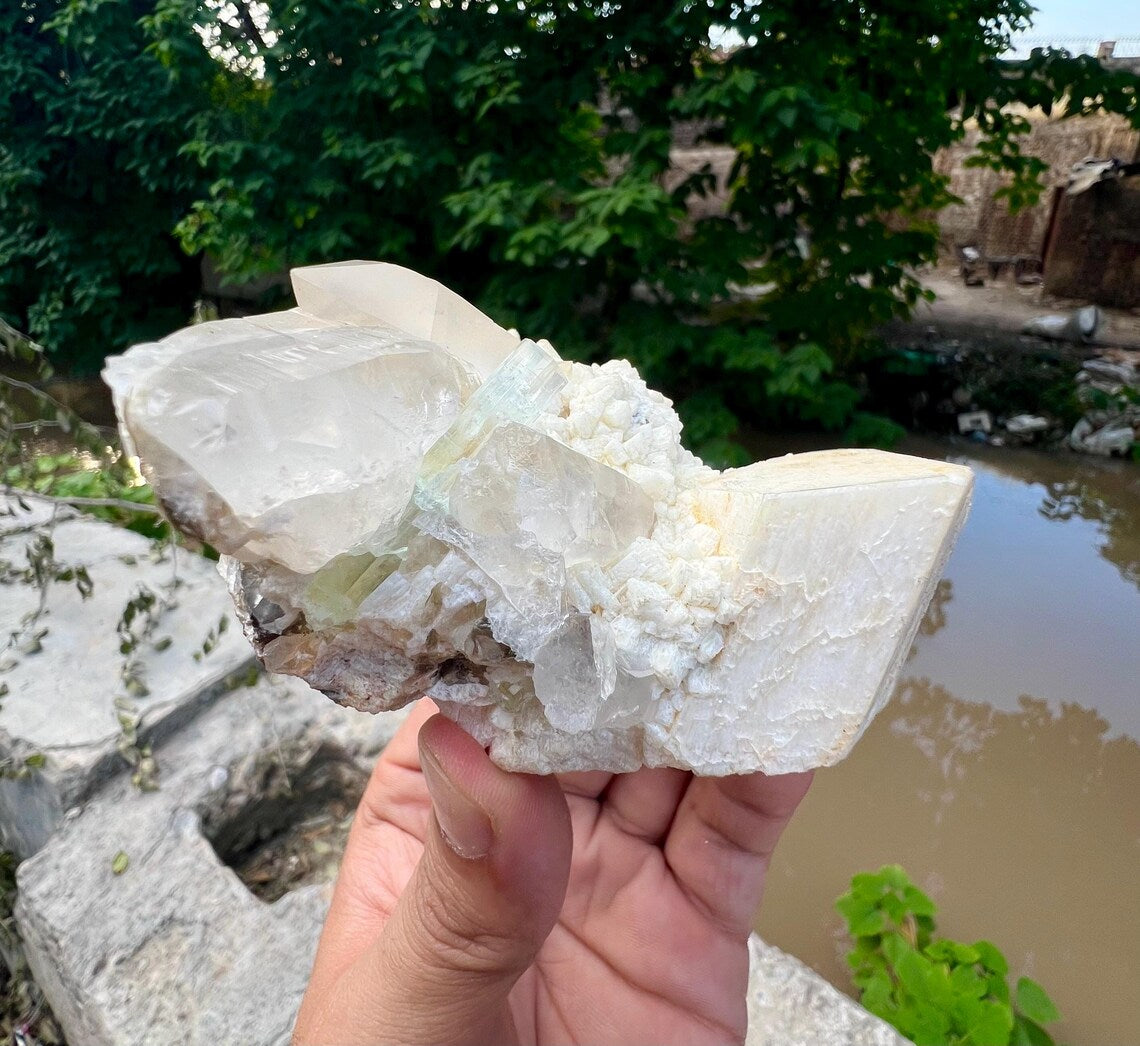 Aquamarine Combine Quartz and Feldspar from Shigar valley Pakistan - 293 gram