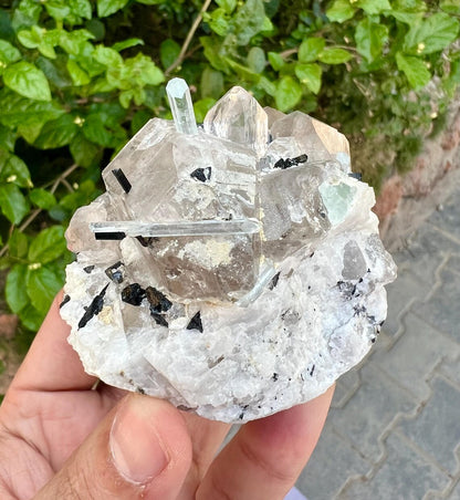 Aquamarine Crystals Combine Topaz Quartz and Tourmaline from Shigar valley Pakistan - 273 gram