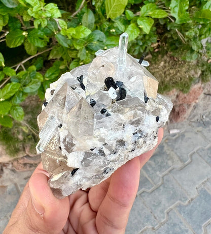 Aquamarine Crystals Combine Topaz Quartz and Tourmaline from Shigar valley Pakistan - 273 gram