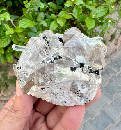 Aquamarine Crystals Combine Topaz Quartz and Tourmaline from Shigar valley Pakistan - 273 gram