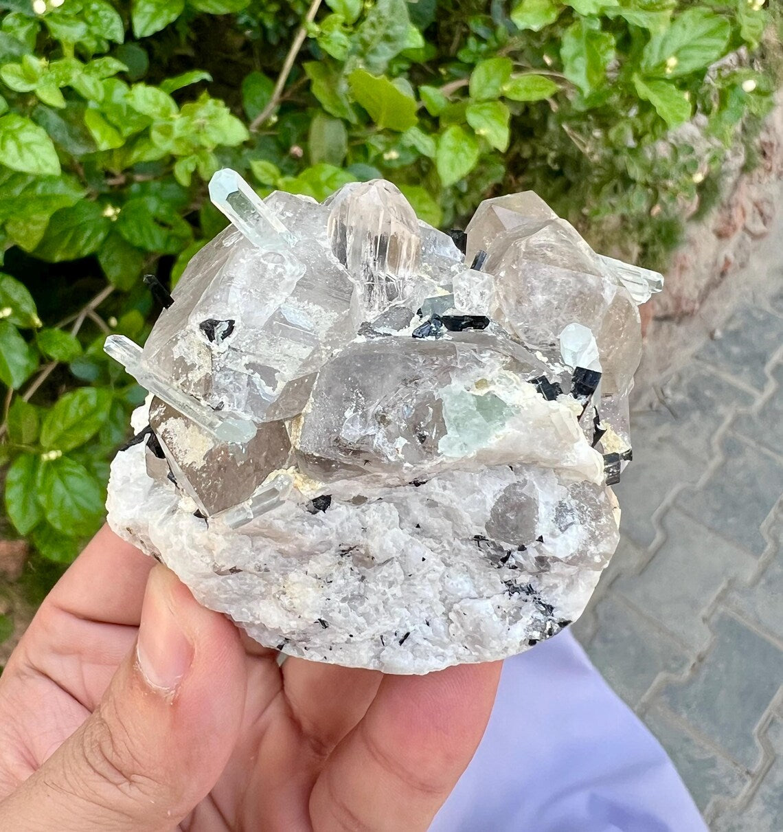 Aquamarine Crystals Combine Topaz Quartz and Tourmaline from Shigar valley Pakistan - 273 gram