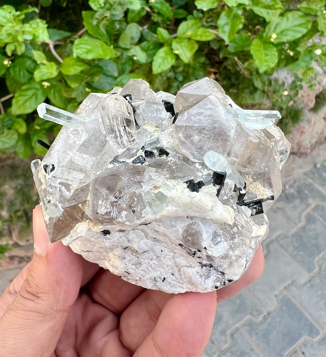 Aquamarine Crystals Combine Topaz Quartz and Tourmaline from Shigar valley Pakistan - 273 gram