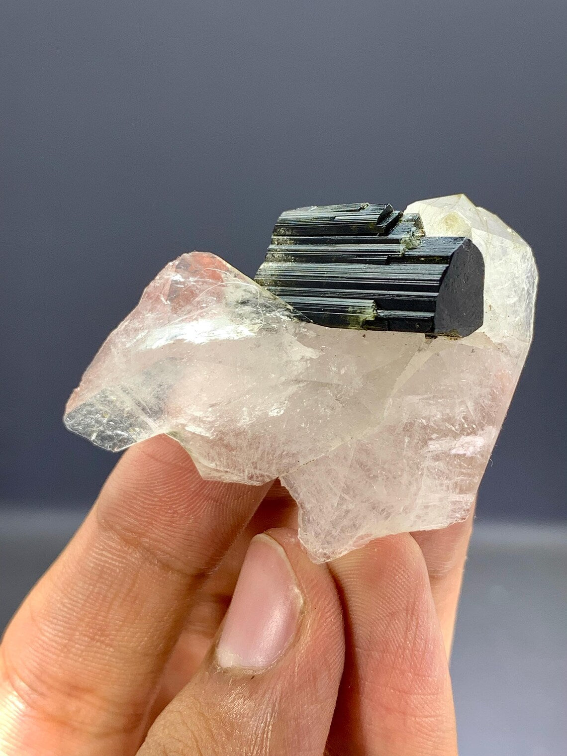 Tourmaline Crystal on Quartz from Pakistan - 22 Gram