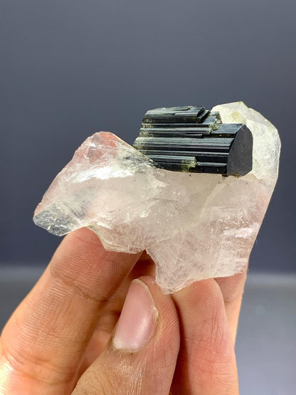 Tourmaline Crystal on Quartz from Pakistan - 22 Gram