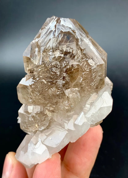 Elestial Smoky window Quartz Crystal from Afghanistan - 152 gram