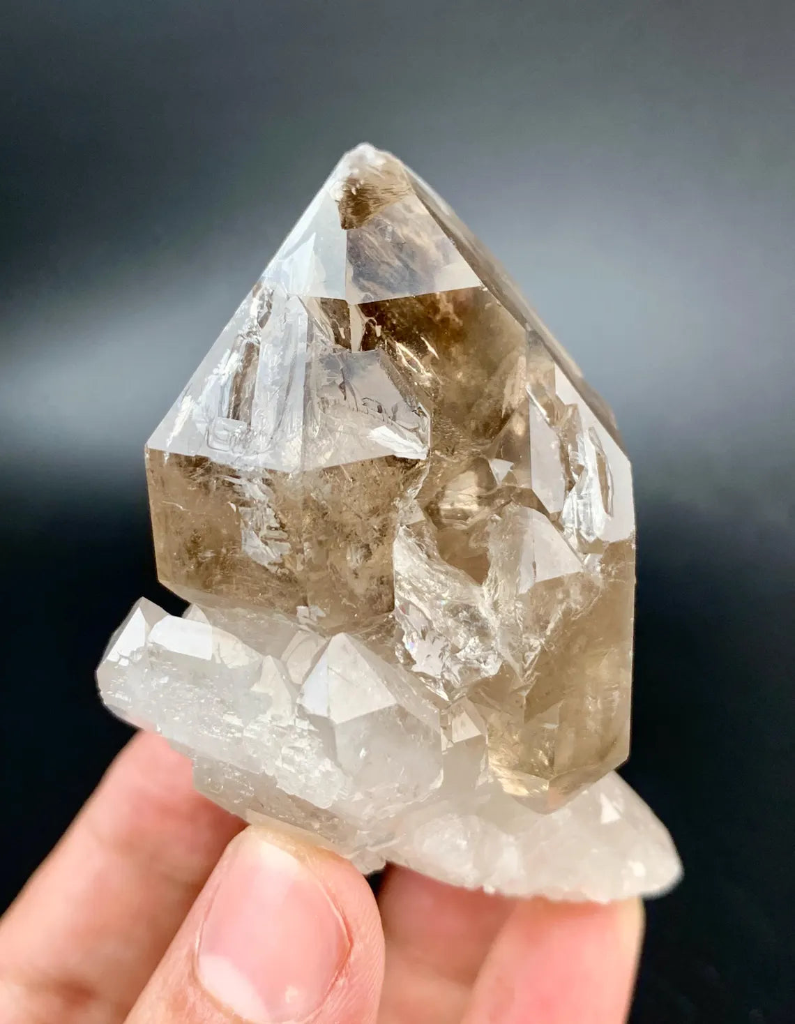 Elestial Smoky window Quartz Crystal from Afghanistan - 152 gram