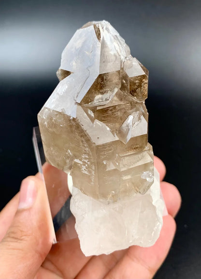 Elestial Smoky window Quartz Crystal from Afghanistan - 152 gram
