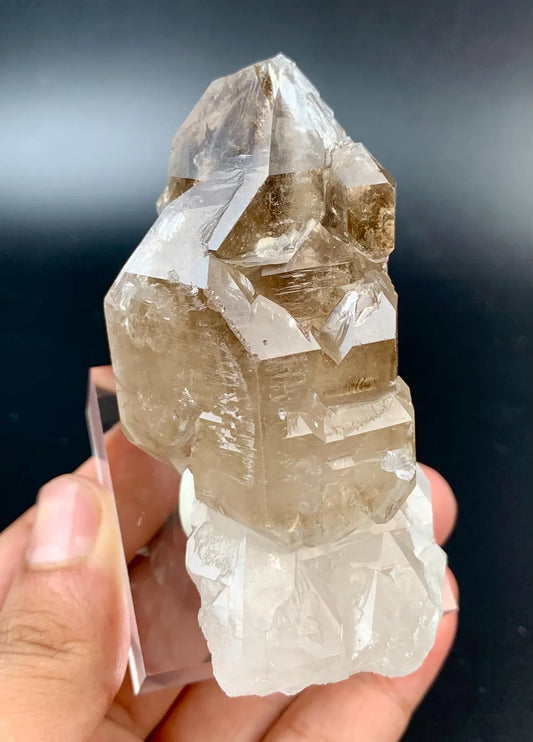 Elestial Smoky window Quartz Crystal from Afghanistan - 152 gram