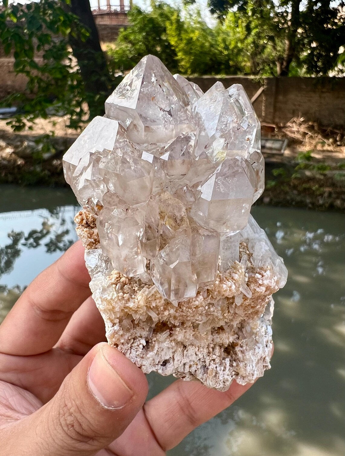 Sceptre window Quartz cluster on Matrix from Afghanistan - 368 gram