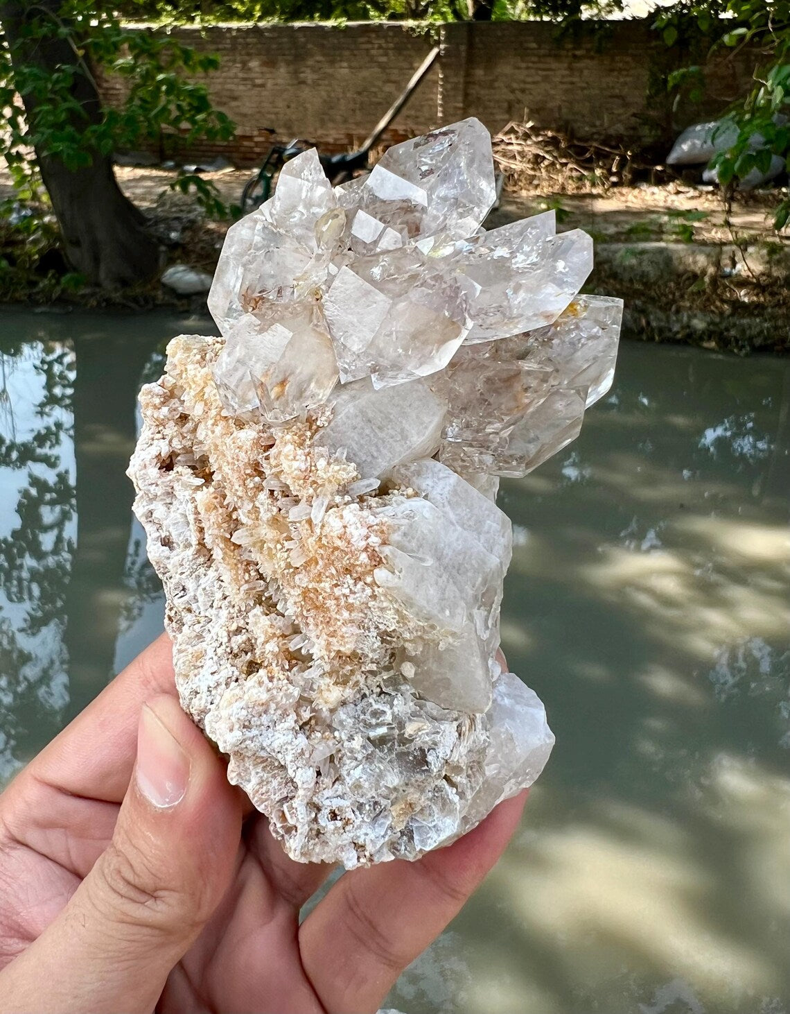Sceptre window Quartz cluster on Matrix from Afghanistan - 368 gram