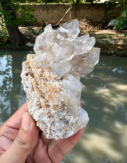 Sceptre window Quartz cluster on Matrix from Afghanistan - 368 gram