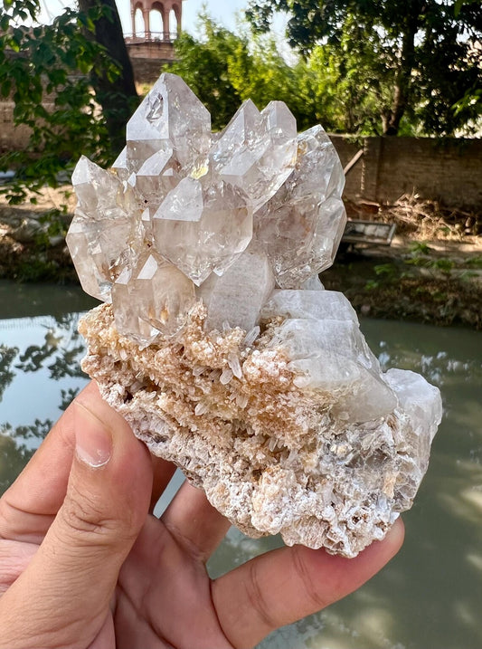 Sceptre window Quartz cluster on Matrix from Afghanistan - 368 gram