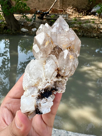 Sceptre window Quartz cluster on Matrix from Afghanistan - 368 gram