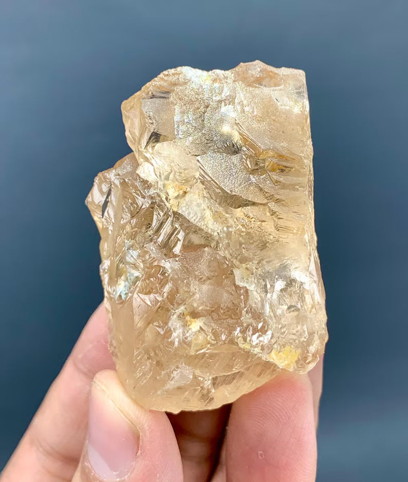 Etched Honey Brown Topaz Crystal from Pakistan - 99 Gram