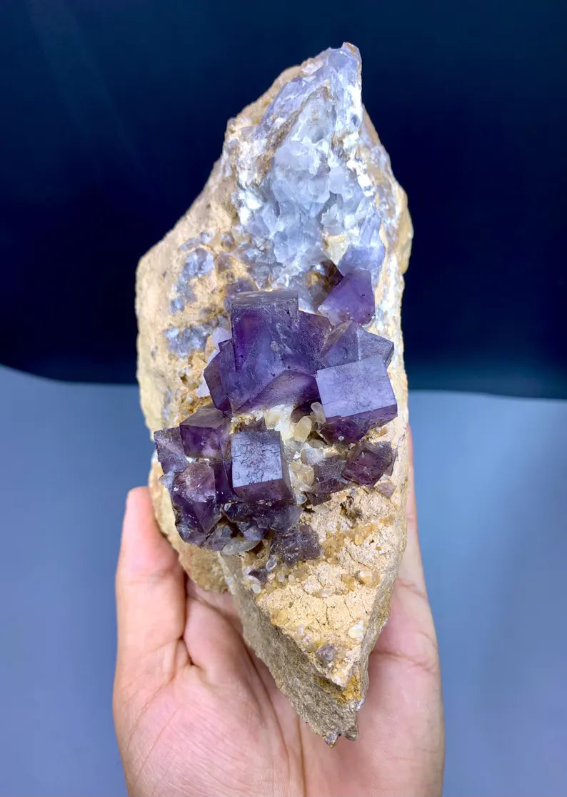 Purple Cubic Fluorite Specimen from Pakistan - 1082 Grams