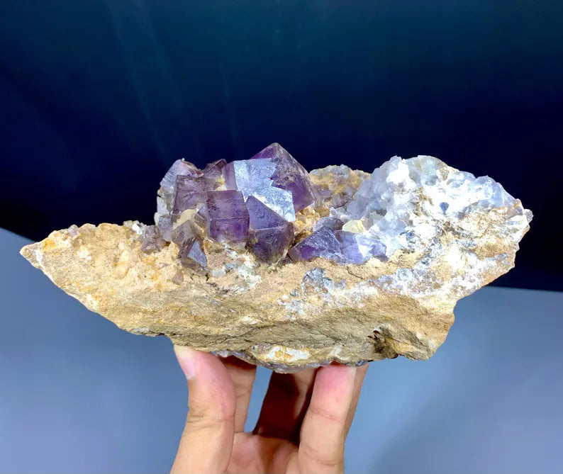 Purple Cubic Fluorite Specimen from Pakistan - 1082 Grams