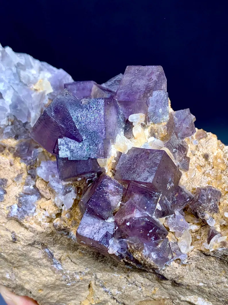 Purple Cubic Fluorite Specimen from Pakistan - 1082 Grams