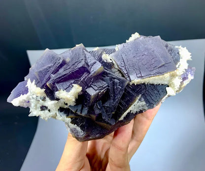 Purple Phantom Fluorite with Calcite from Pakistan - 1110 Grams