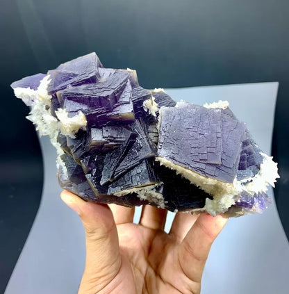 Purple Phantom Fluorite with Calcite from Pakistan - 1110 Grams