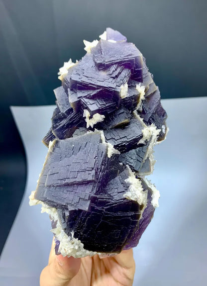 Purple Phantom Fluorite with Calcite from Pakistan - 1110 Grams