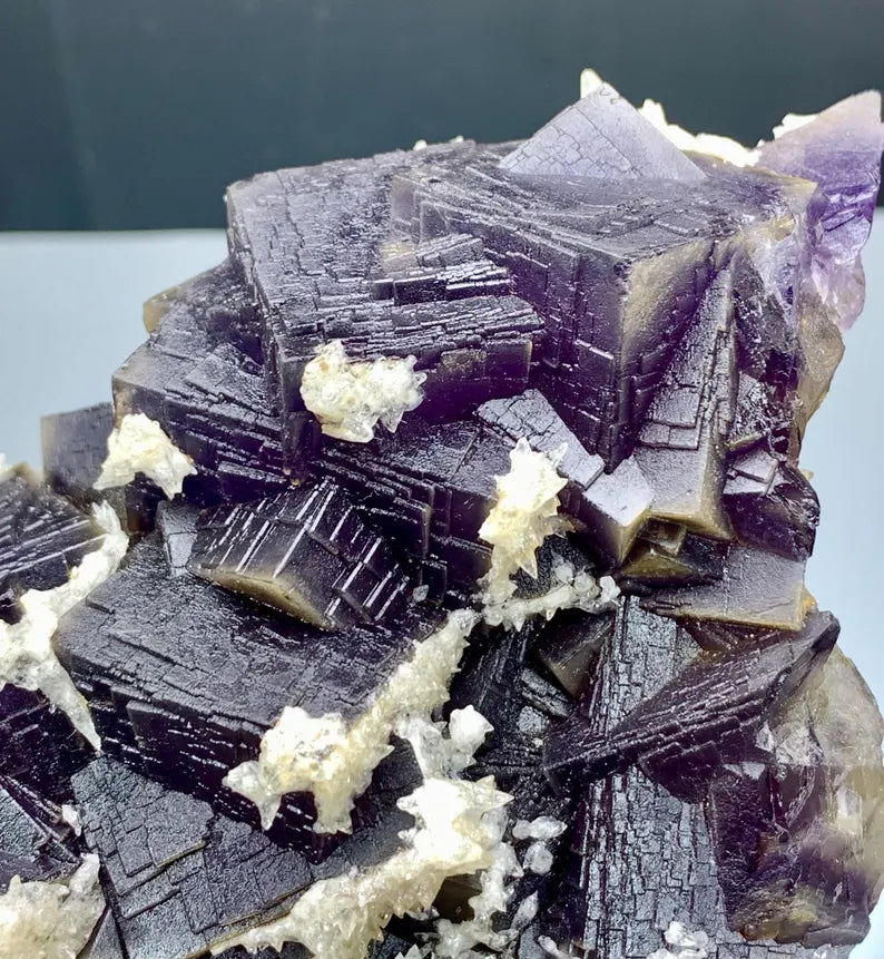 Purple Phantom Fluorite with Calcite from Pakistan - 1110 Grams
