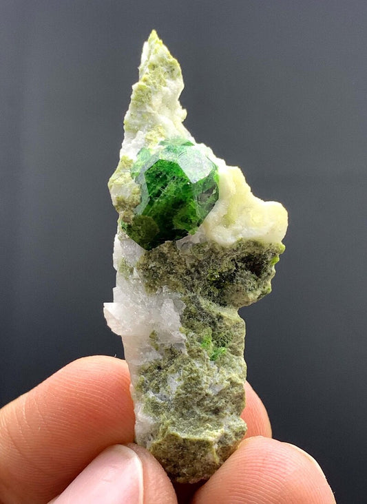 Green Garnet Crystal on Matrix - 34.40 Carats