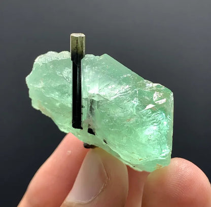 Green Cap Tourmaline with Green Fluorite from Pakistan - 23 Gram
