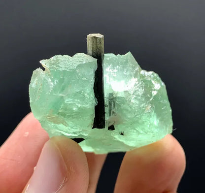 Green Cap Tourmaline with Green Fluorite from Pakistan - 23 Gram