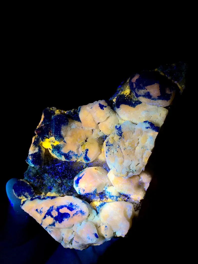 FLuorescent Rare Blue Afghanite Specimen from Afghanistan - 833 Gram