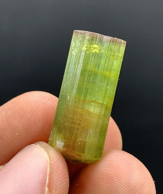 Pink Cap Green Tourmaline Crystal from Afghanistan - 23.00 Carats