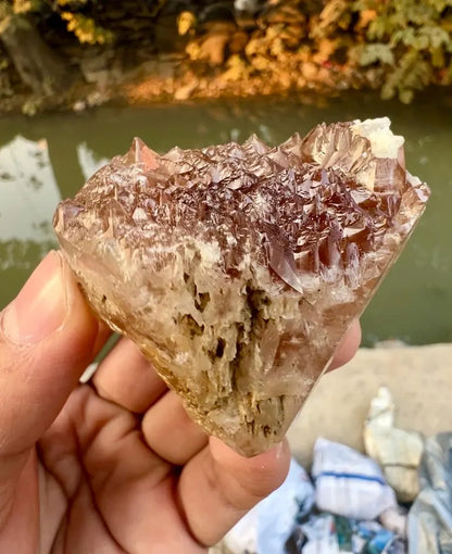 Etched Champagne Topaz Crystal from Pakistan - 108 Grams