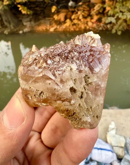 Etched Champagne Topaz Crystal from Pakistan - 108 Grams