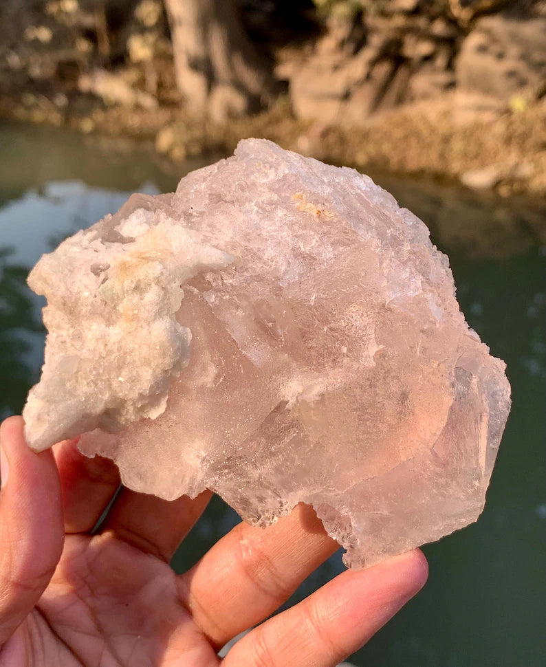 Etched Pink Morganite Crystal Specimen from Afghanistan - 245 Gram