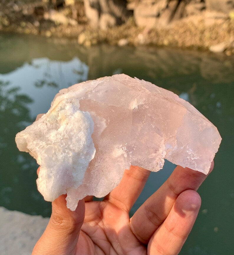 Etched Pink Morganite Crystal Specimen from Afghanistan - 245 Gram