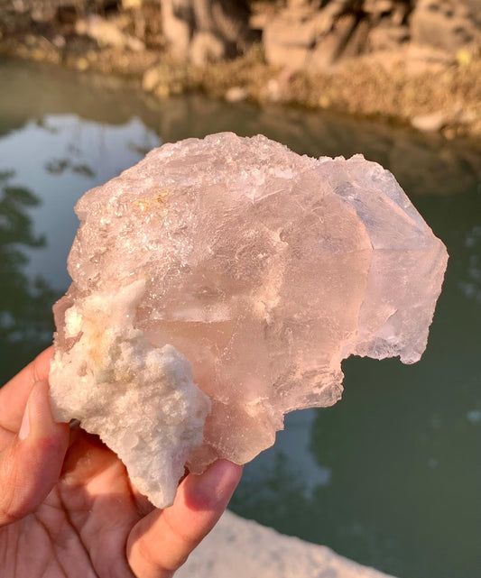 Etched Pink Morganite Crystal Specimen from Afghanistan - 245 Gram