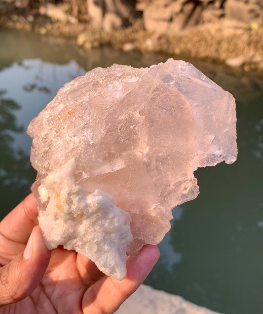 Etched Pink Morganite Crystal Specimen from Afghanistan - 245 Gram
