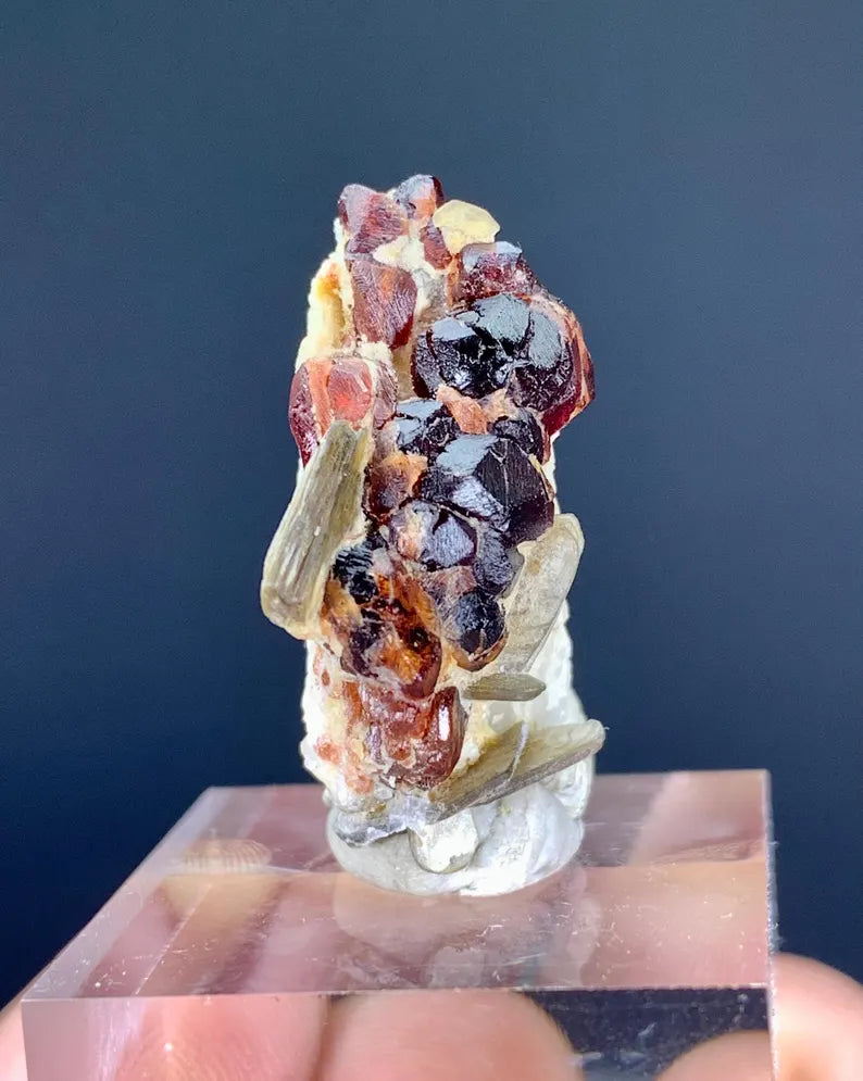 Red Spessartite Garnet Cluster from Pakistan - 08 Grams