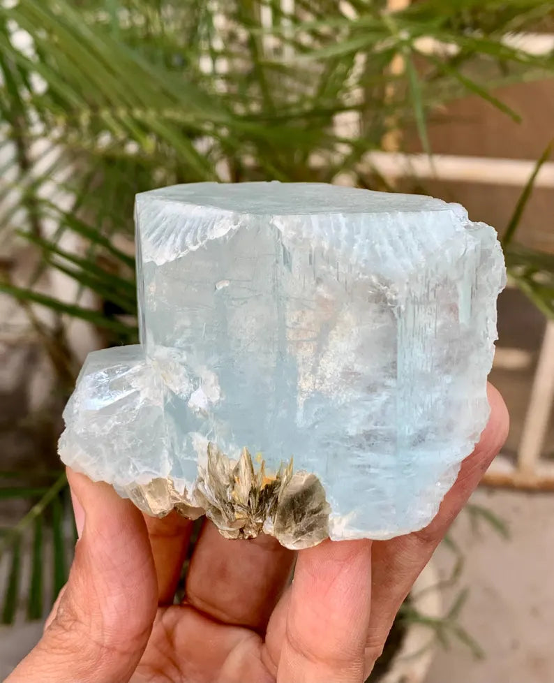 Blue Aquamarine Crystal with Mica from Pakistan - 256 Gram